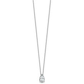 14k White Gold 2 carat Certified Lab Grown Diamond VS+ F+ Pear Complete 18 inch Four Prong Pendant Necklace